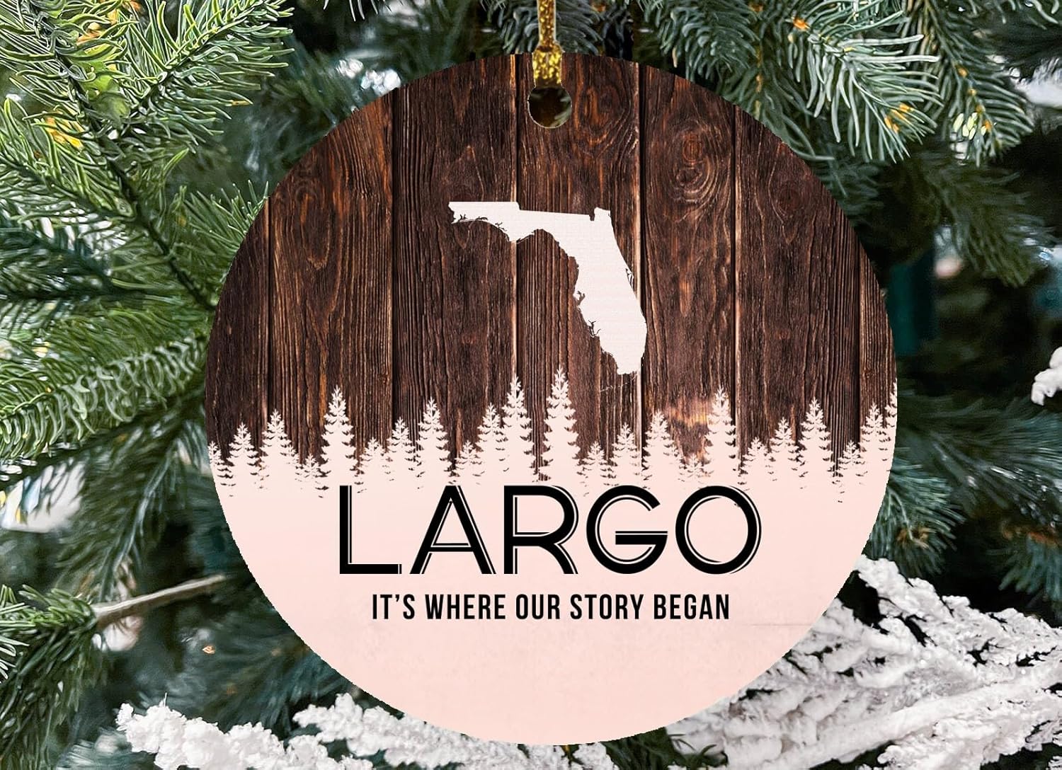 Largo Ornament Largo FL Ornaments Florida – It’s Where Our Story Began – Vintage Christmas Ornament Gift Round 3″
